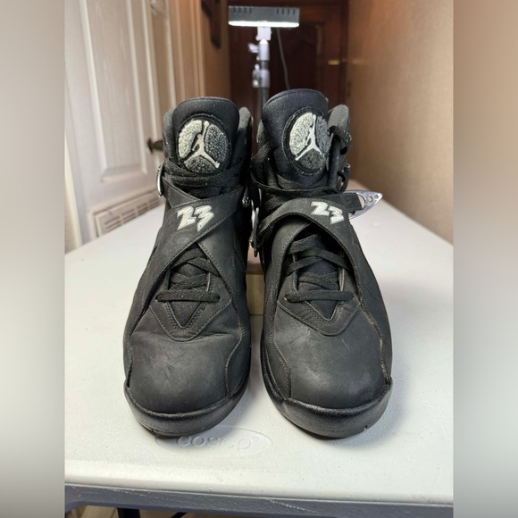 Size 12 - Air Jordan 8 Retro 2015 Chrome Black Grey Suede (305381-003) - Picture 11 of 16